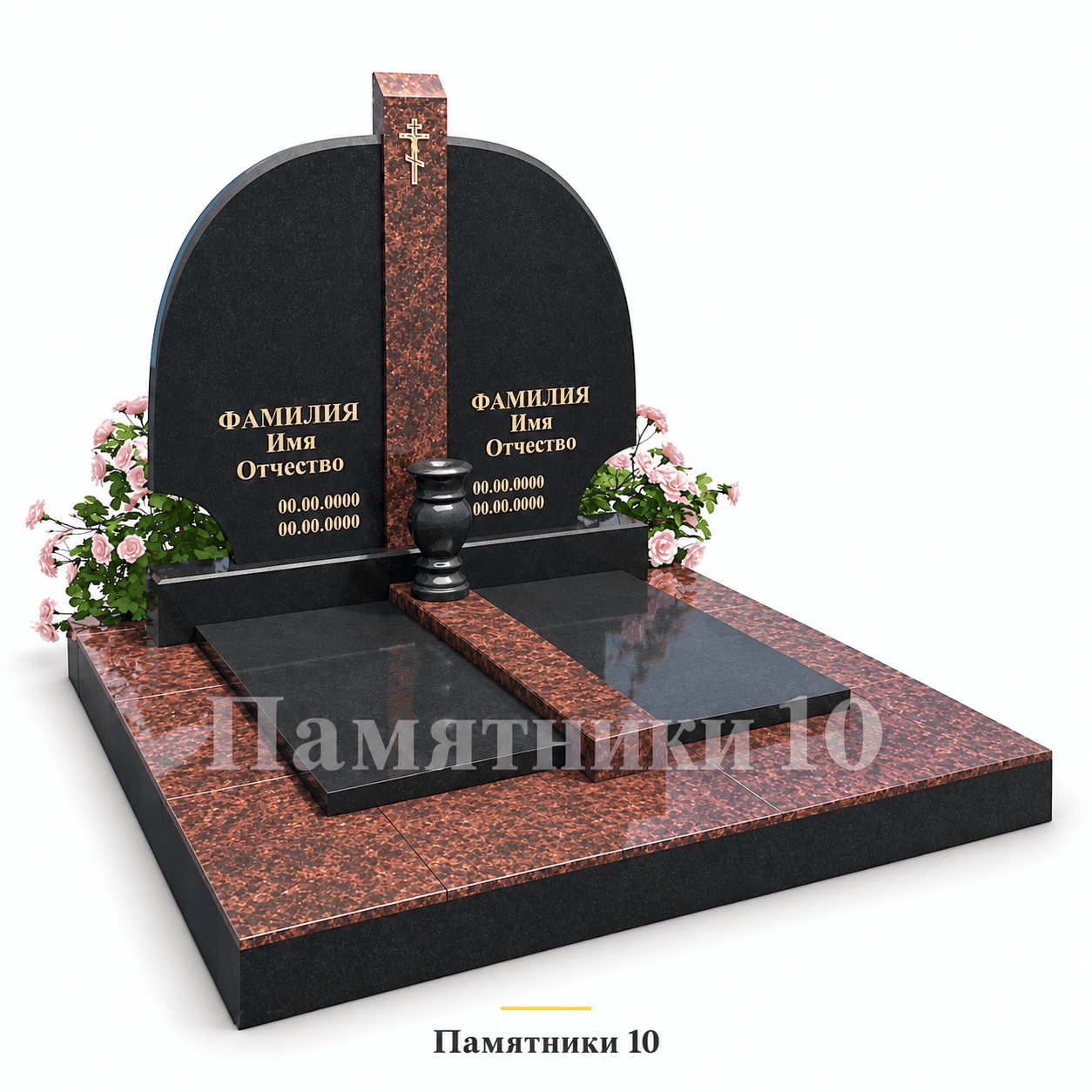 Двойной памятник К-65 из гранита