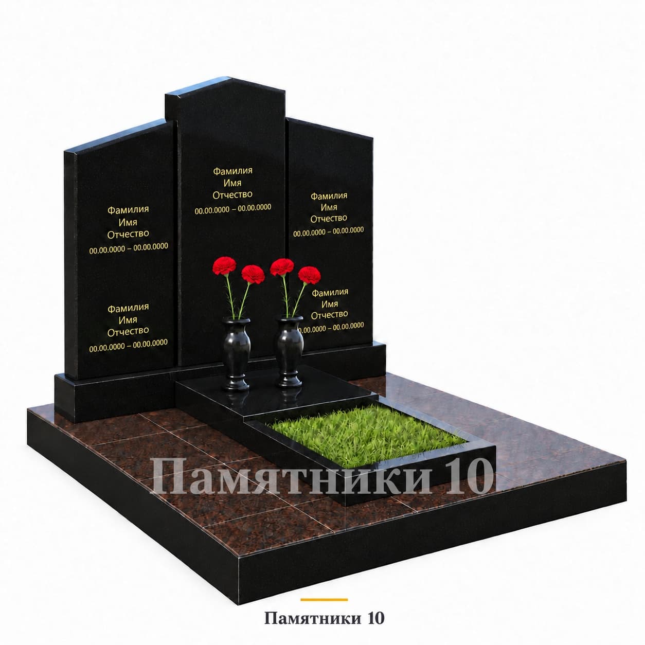 Двойной памятник К-82 из гранита